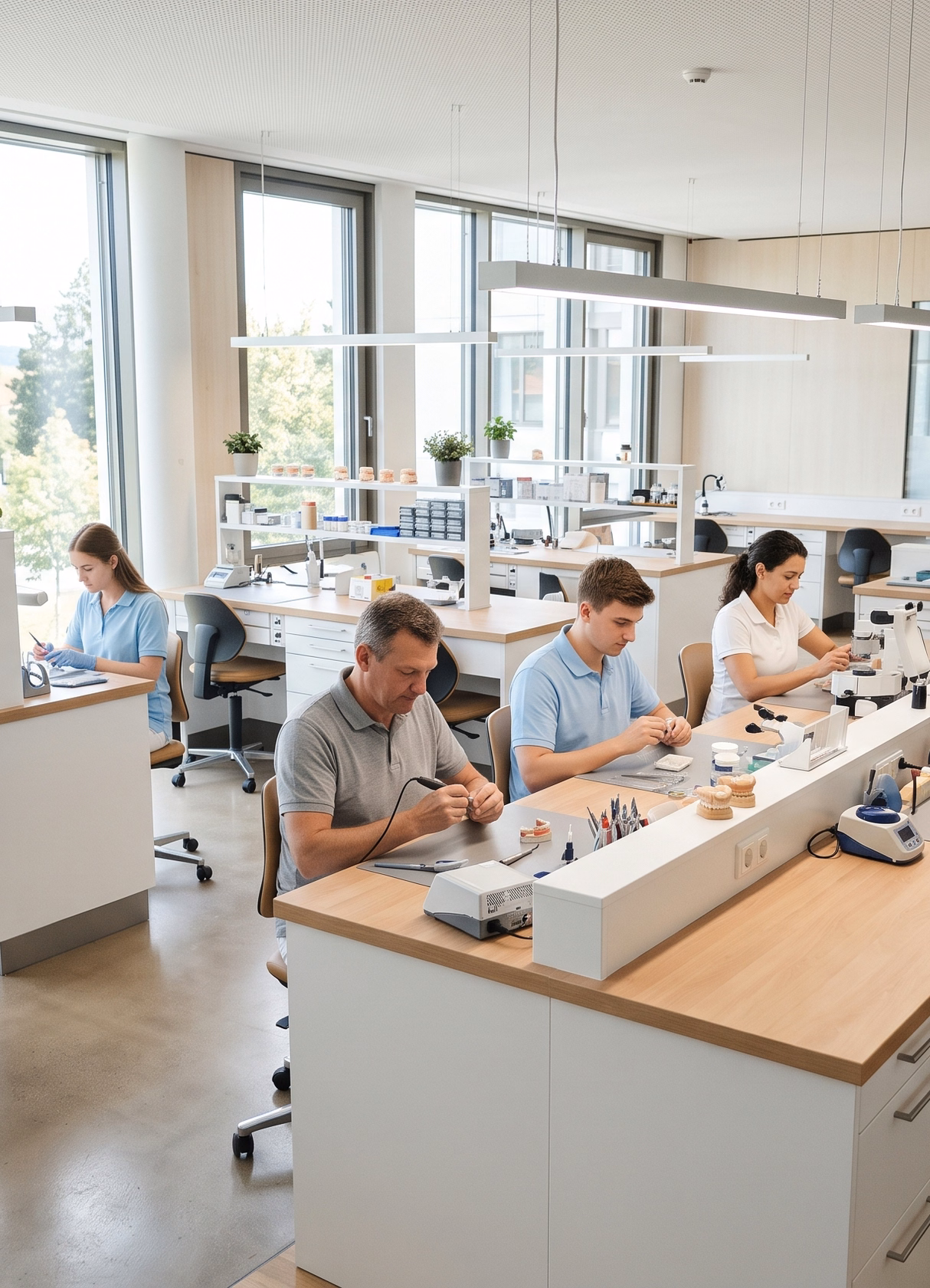 Arbeitssituation aus einem Dentallabor zur jeweiligen Leistung
