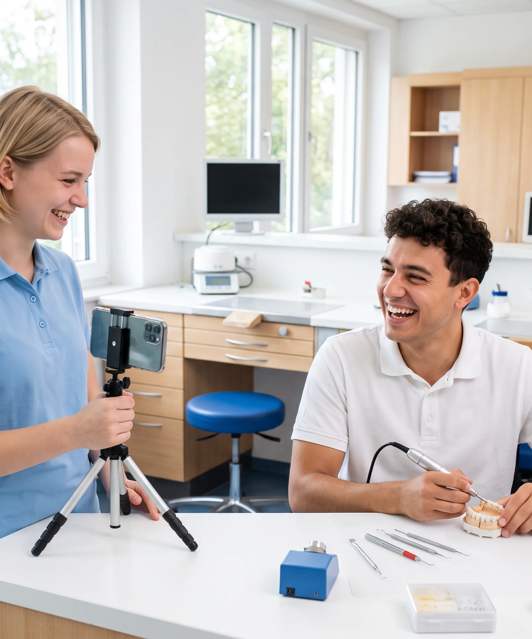 Arbeitssituation aus einem Dentallabor zur jeweiligen Leistung